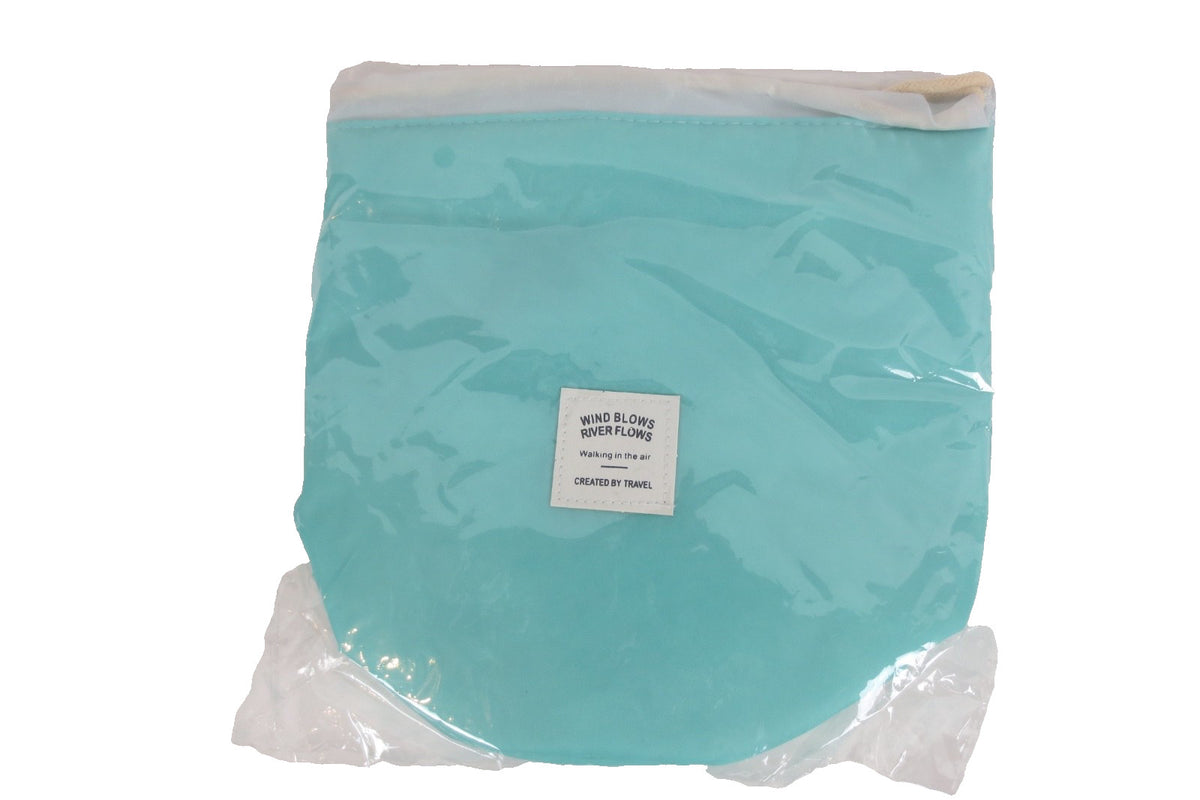 Travel Cosmetic Toiletry Bag with Mini Pouch Aqua Drawstring Organizer
