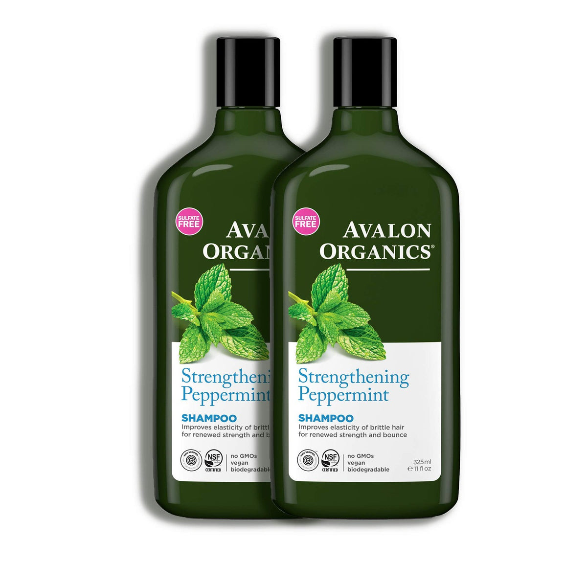 Peppermint Shampoo for Strengthening Hair - Avalon Organics, 11 oz (Pack of 3)