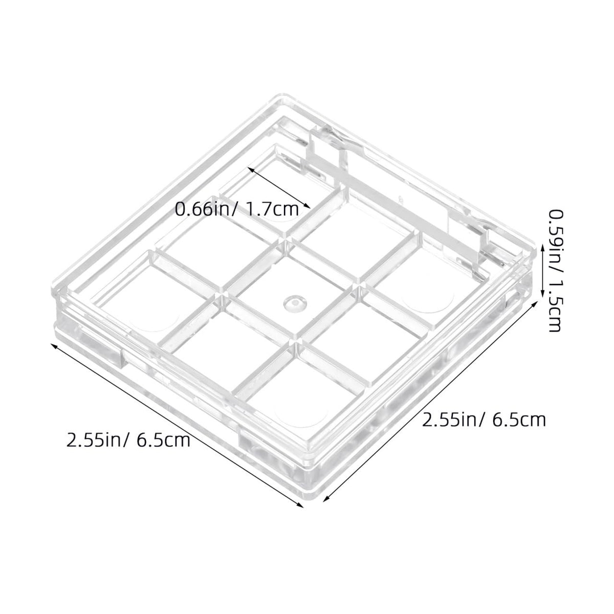 Empty Makeup Palette Depotting Case Set - 2 Pcs 9-Grid Transparent