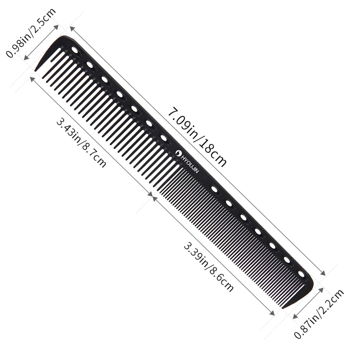 Black Carbon Hair Cutting Comb - Anti-Static & Heat Resistant for Professionals