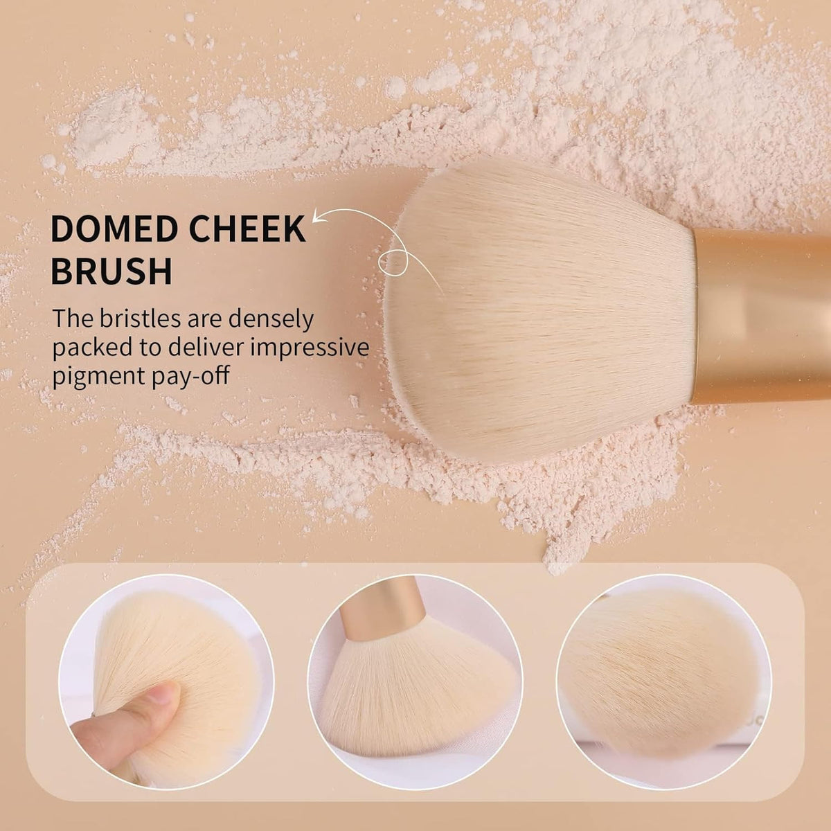 Large Fluffy Makeup Powder Brush with Soft Synthetic Bristles