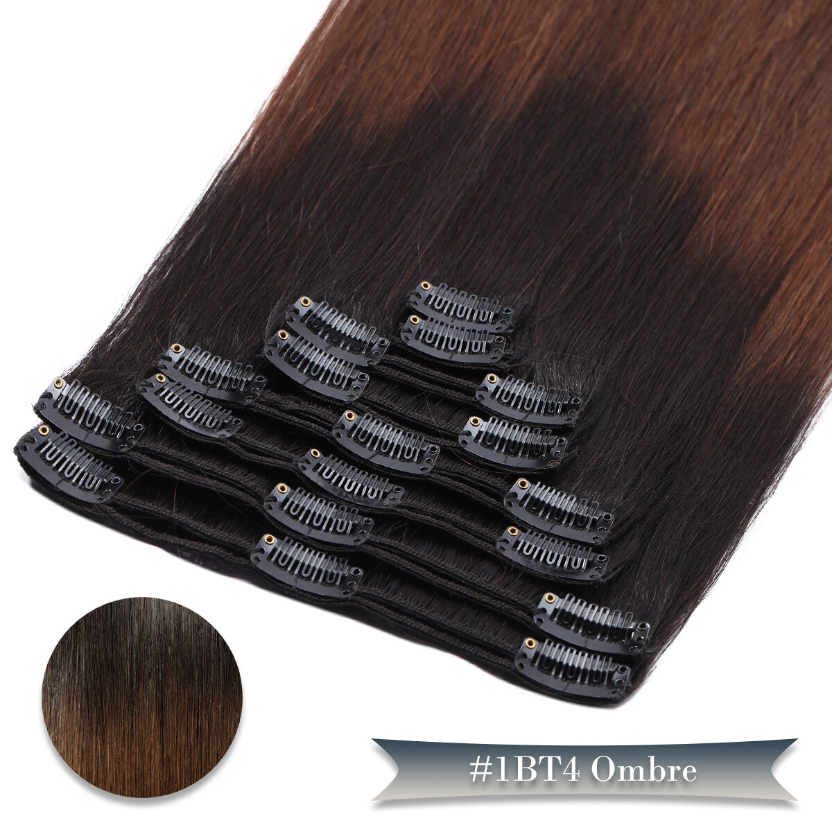 Double Weft Clip-In Human Hair Extensions Full Head - Thick & Tangle-Free