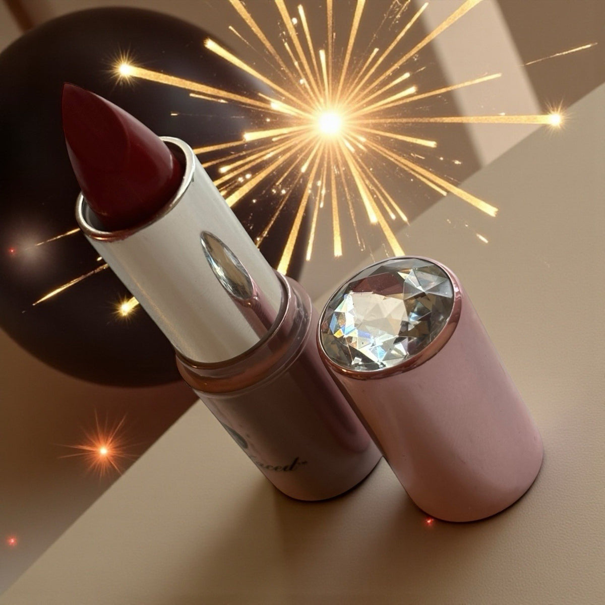Lipstick in Runway Red - Champagne-Infused Luxury Lip Color 0.12 oz