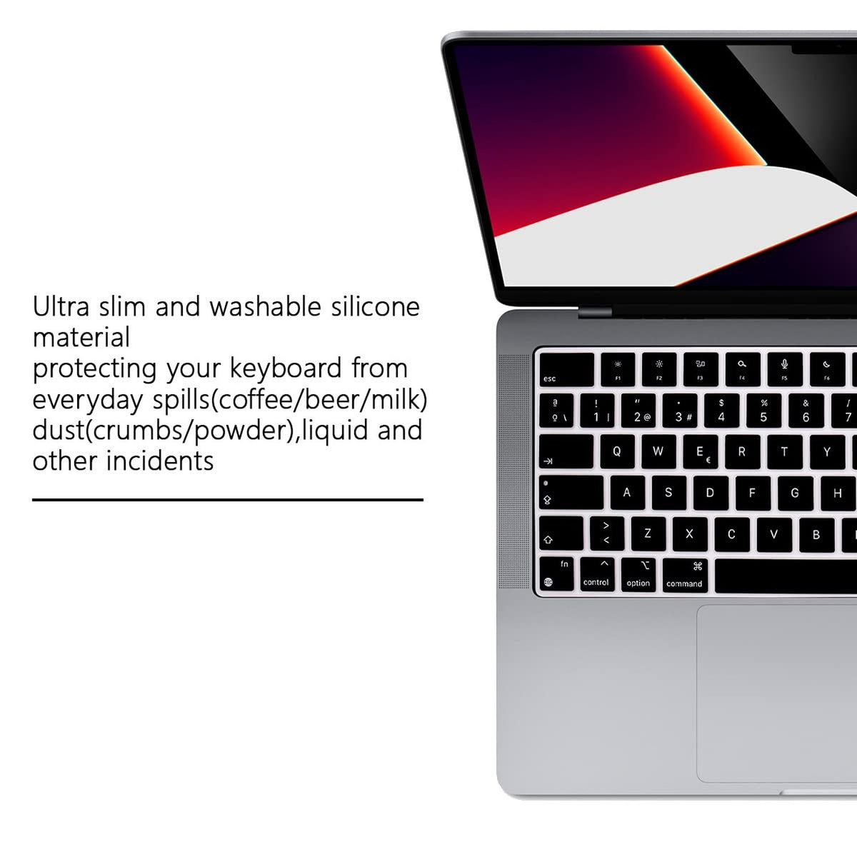 Spanish Keyboard Cover for MacBook 13-16 Inch - Waterproof Silicone Skin