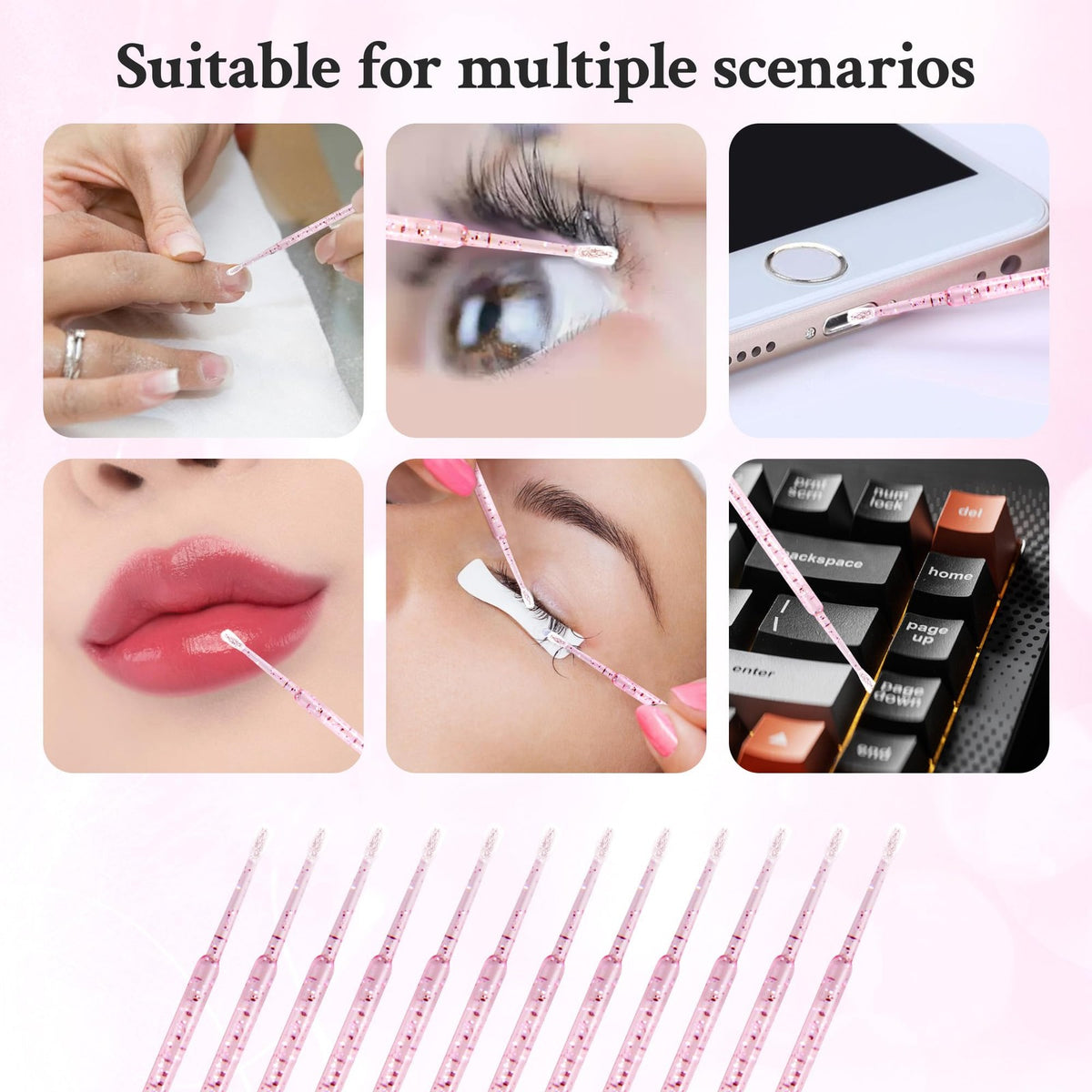 Micro Applicator Brushes 300Pcs Micro Swabs for Eyelash Extension & Makeup
