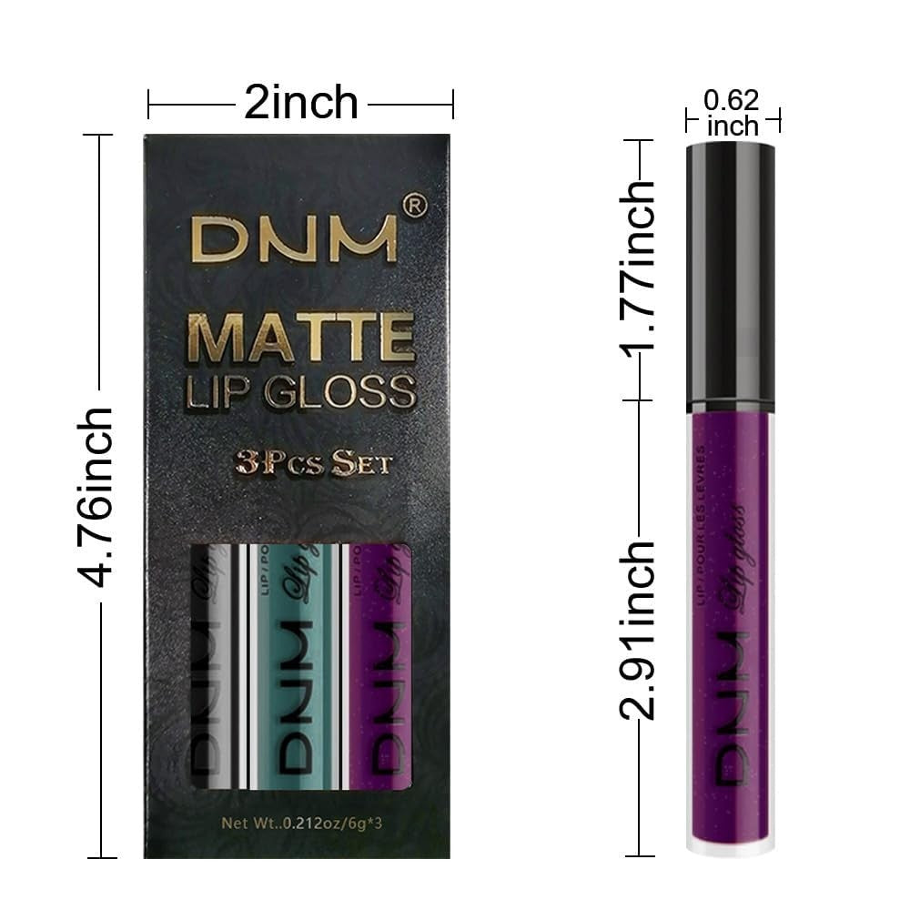 Liquid Lipstick Set - 3-Piece Matte Waterproof Lip Gloss Stains