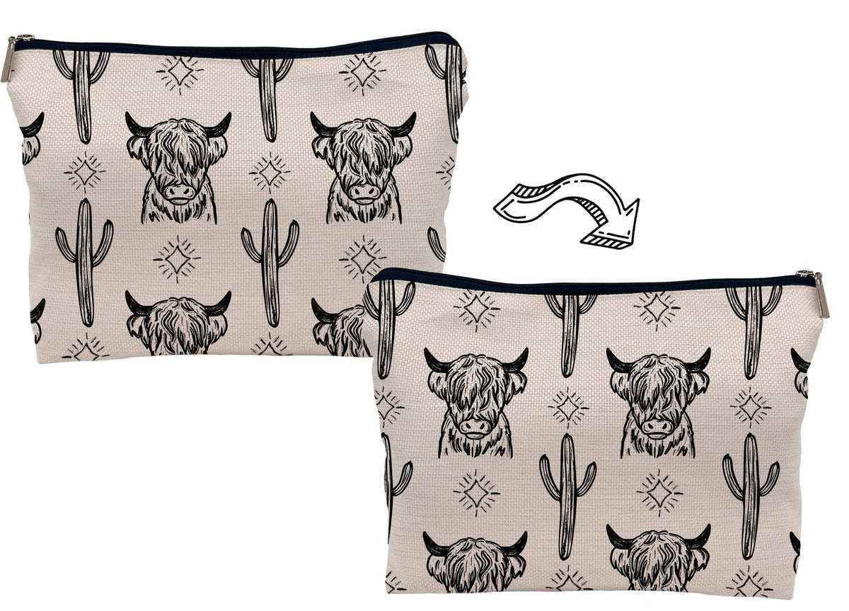 Western Cowgirl Makeup Bag - Portable Cosmetic Organizer for Travel & Gifts