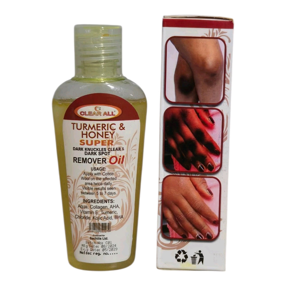Turmeric Honey Dark Knuckles & Dark Spot Remover Oil - 2pcs
