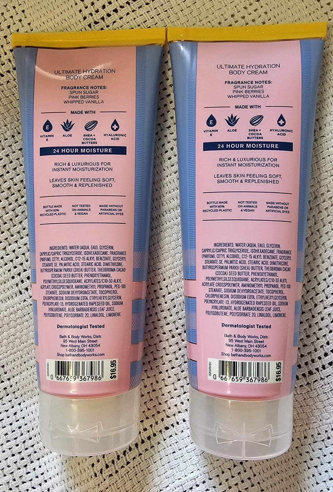 2 ~ Bath & Body Works Cotton Candy Clouds Cream 8 oz.