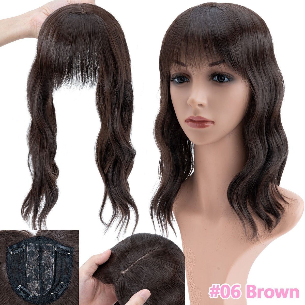 Women’s 14-Inch Real Human Hair Topper Clip-In Hairpiece for Thin Hair