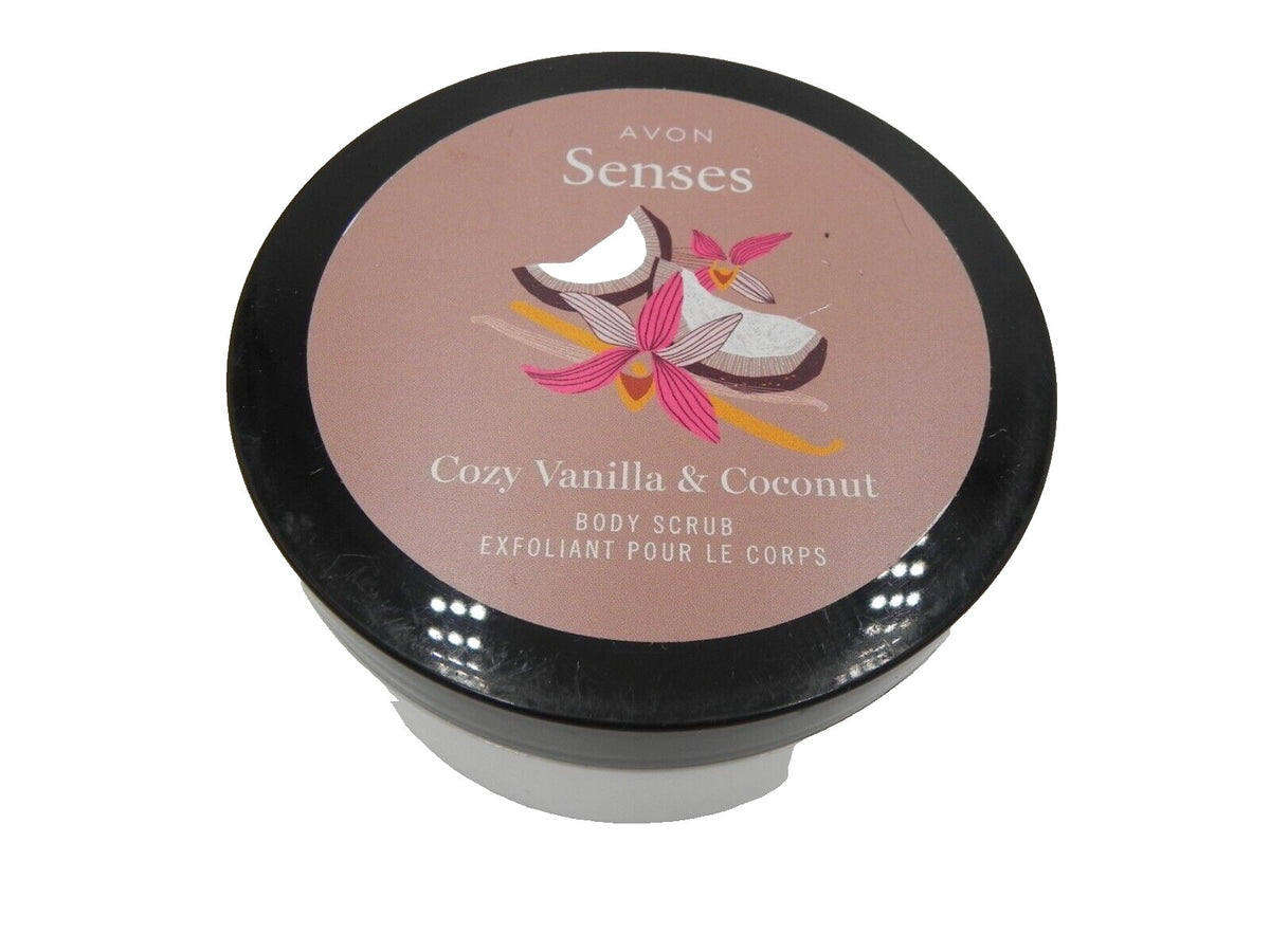 Avon Senses Cozy Vanilla & Coconut Body Scrub, New, 9 oz., Free