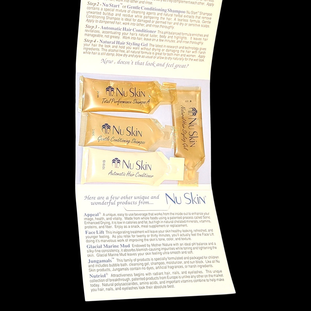 Vintage 1992 Nu Skin Hair Care Sample Kit NOS Rare Shampoo