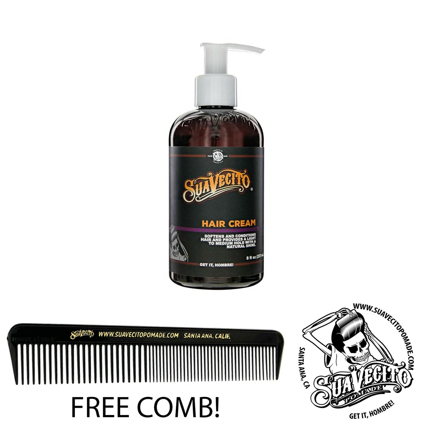 Suavecito Hair Cream 8 oz. Light Styling Leave-In Conditioner