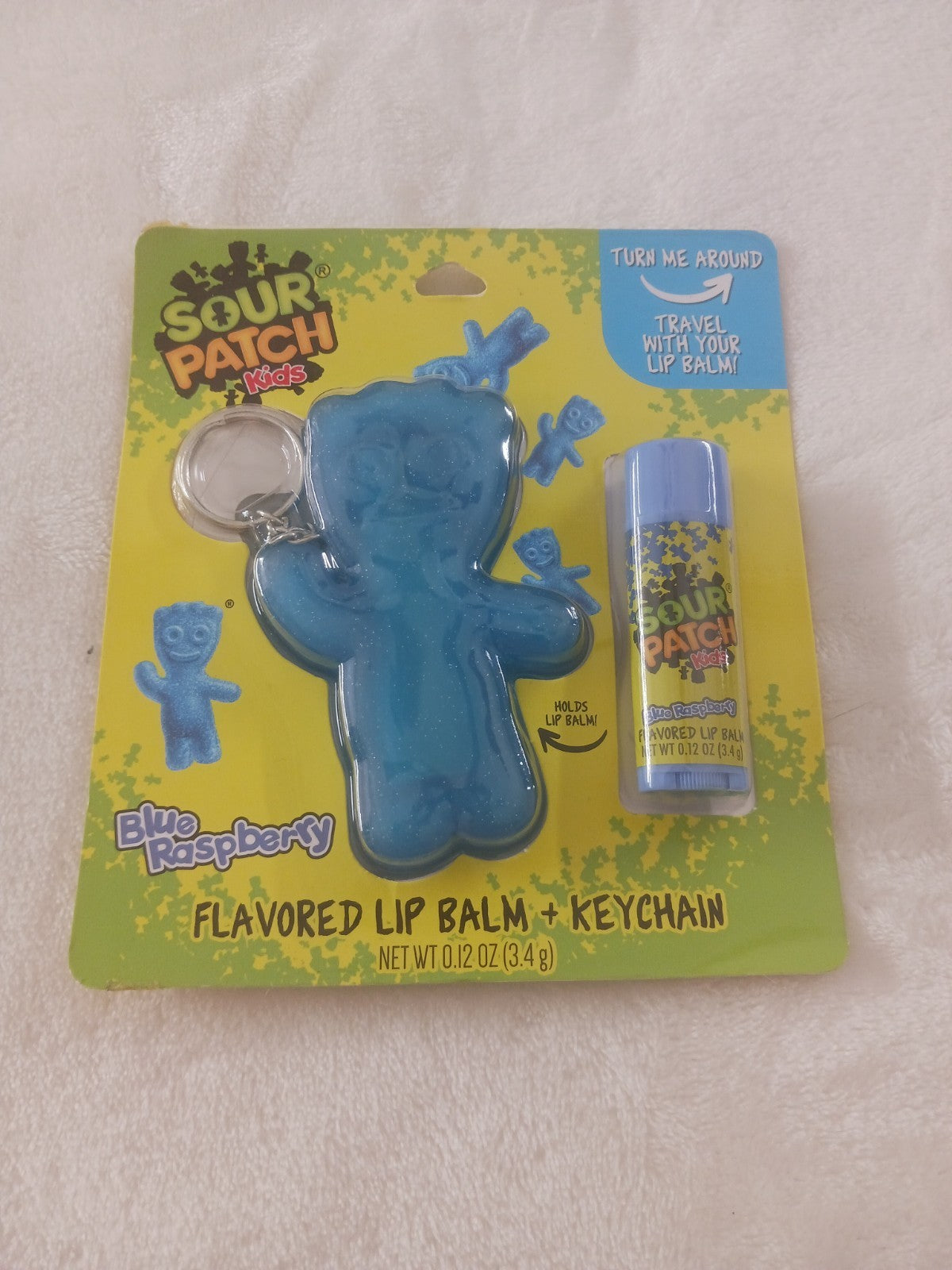 Blue Raspberry Lip Gloss & Balm with Keychain Set - Sour Patch Kids Style