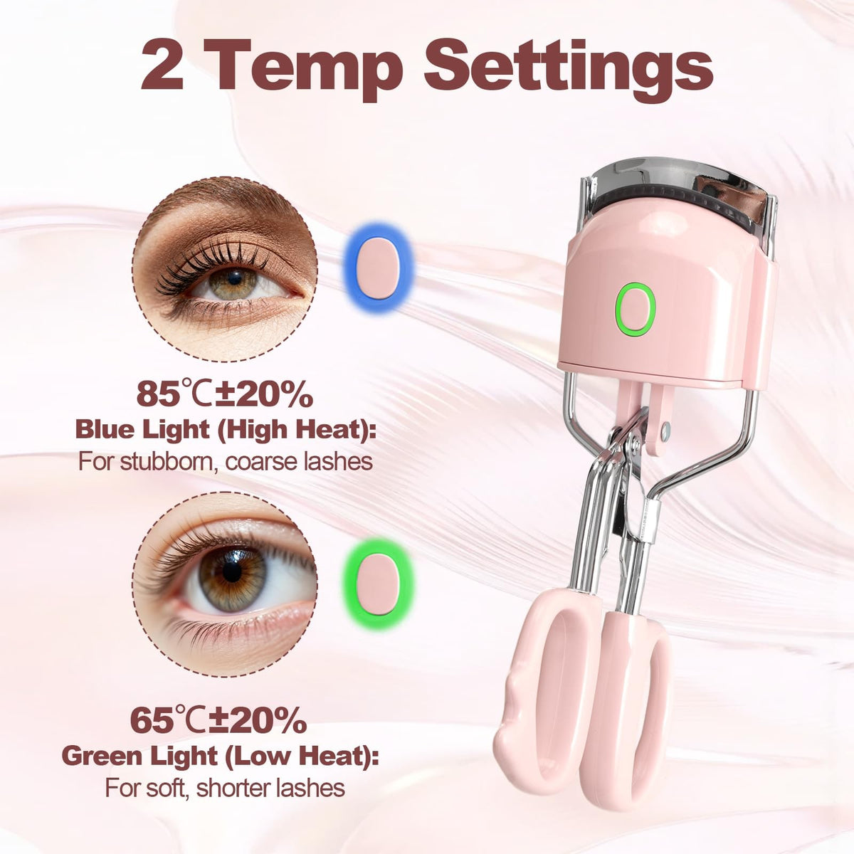 Electric Heated Eyelash Curler with 2 Heat Modes & Long-Lasting Curl