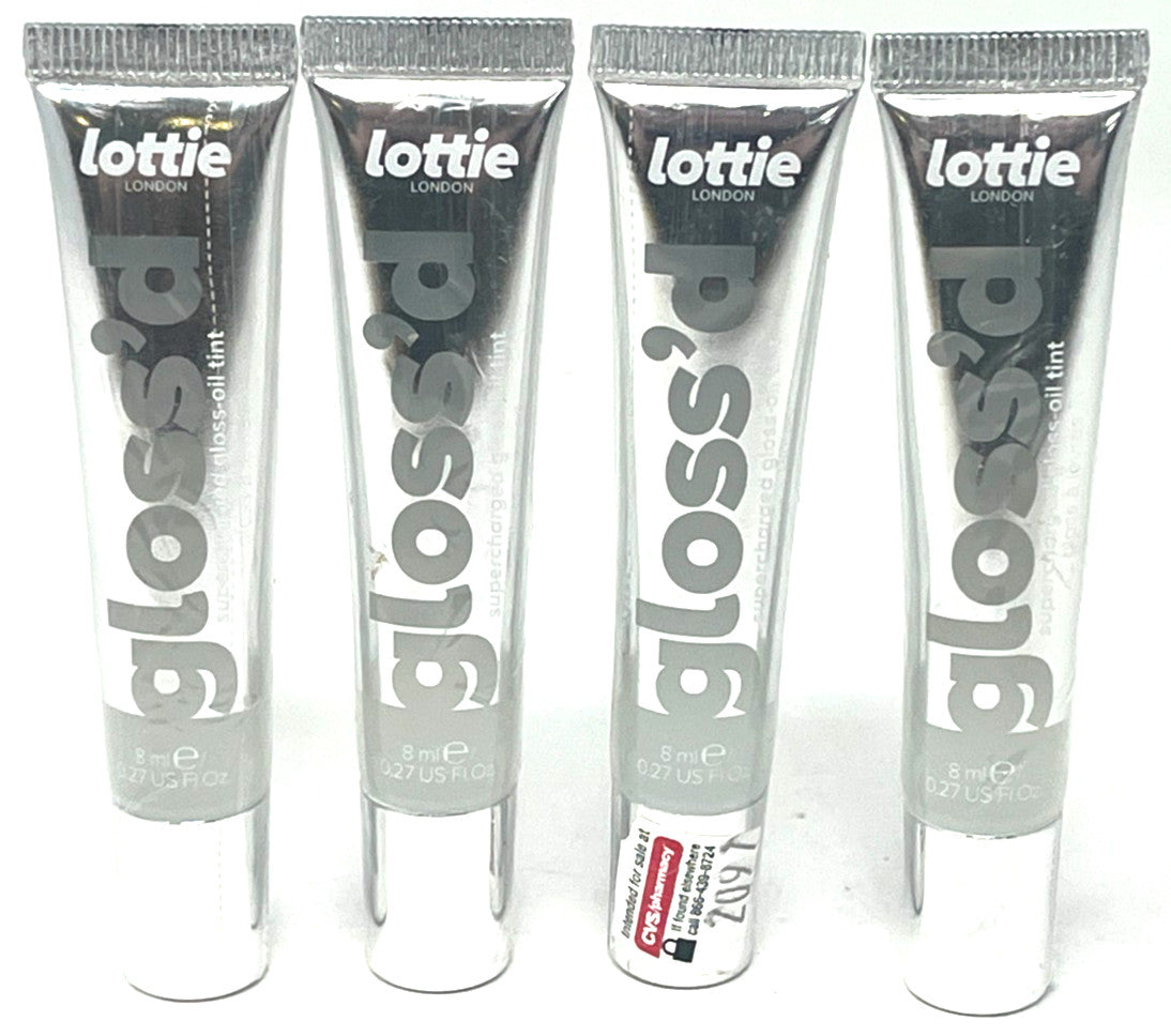 Set of 4 Lip Gloss Oil Tints - Clear Sealed Glass Bottles
