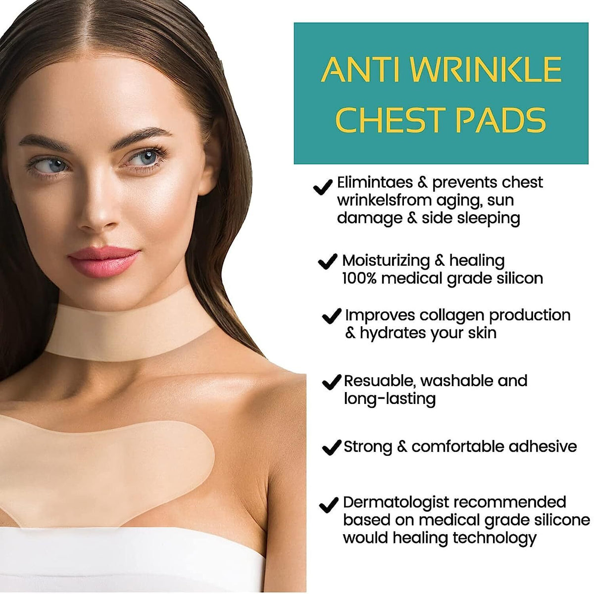 Reusable Silicone Anti-Wrinkle Chest & Neck Pads Set - Anti-Aging Skin Care