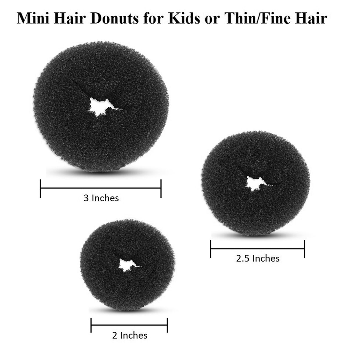 3pcs Mini Kids Hair Donuts Bun Maker Mesh Chignon Ballet Dance Sock