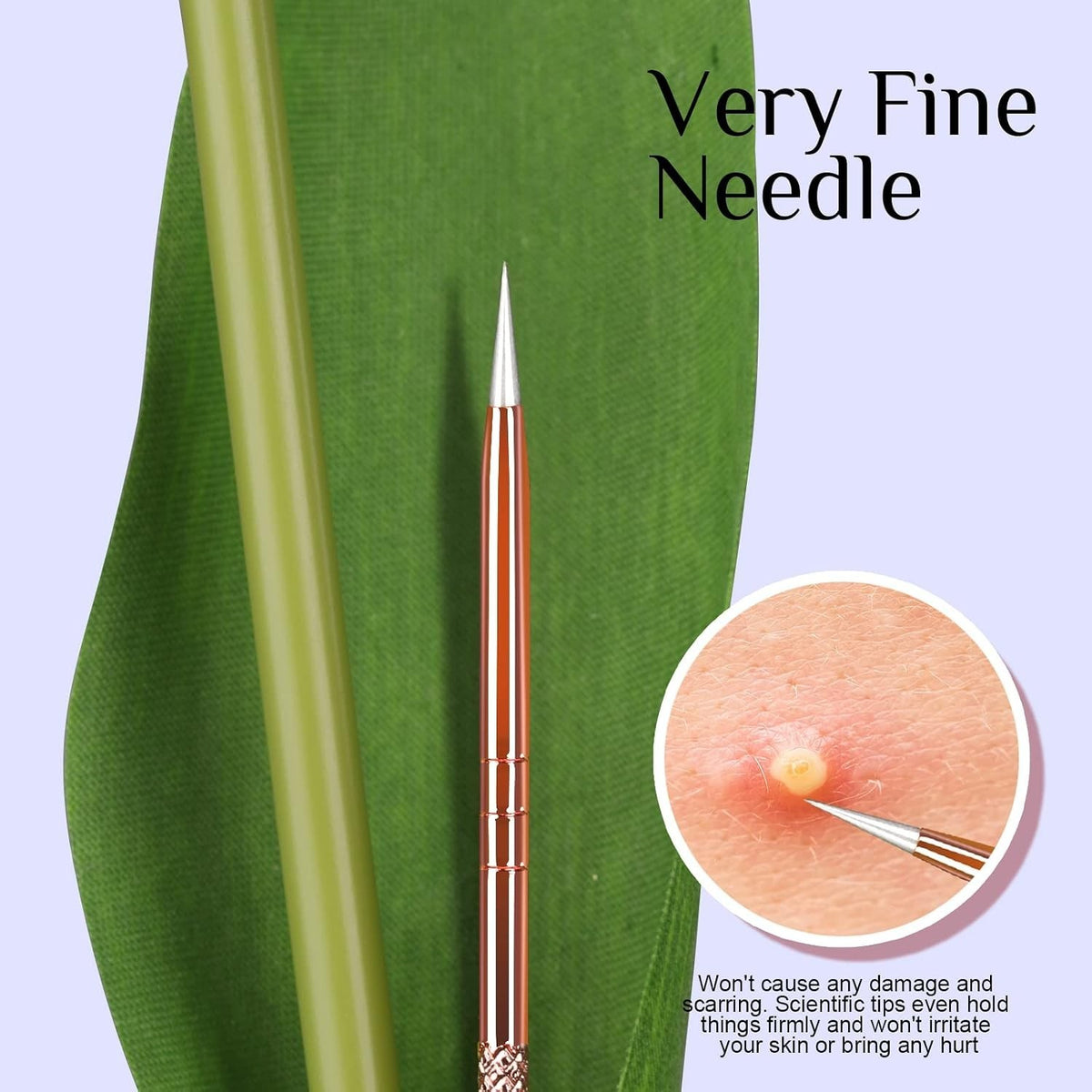 Professional-Grade Comedone Extractor Tool with Rose Gold Finish - Skin Care Pimple Remover