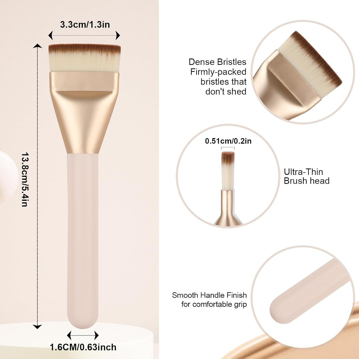 Flat Foundation Brush for Liquid Makeup - Precise Spatula Face Brush