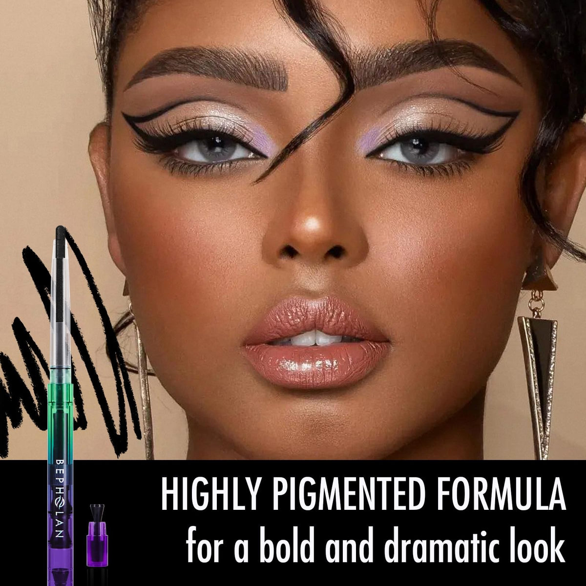 Black Waterproof Gel Eyeliner Pencil - Smudge-Proof, Long-Lasting 24H