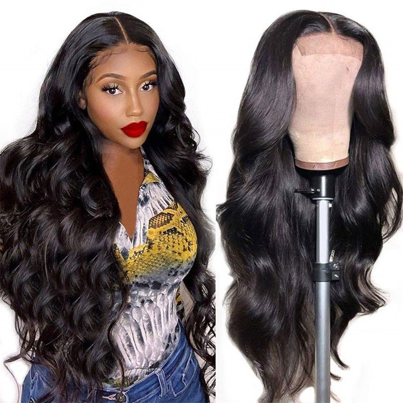 Long Black Body Wave Wig for Women - Natural Curly & Wavy Hair, Party & Casual Use