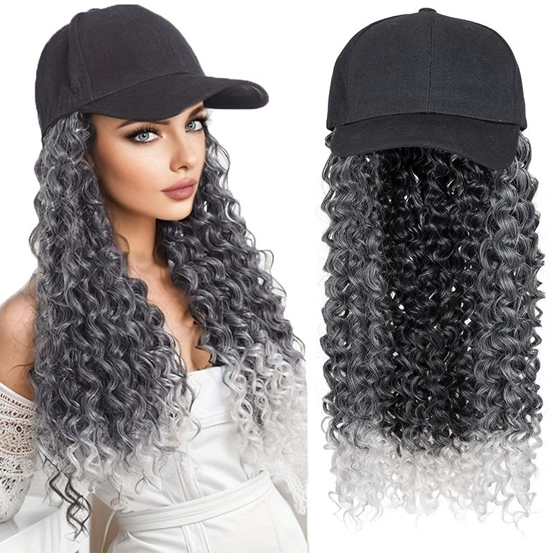 Adjustable Baseball Cap Wig with Hair Piece - Short Long Synthetic Hair