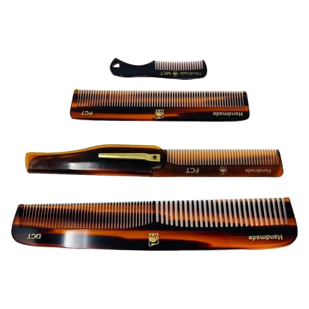 Men Women Travel Hair Beard Comb Set - Handmade Styling Grooming Kit