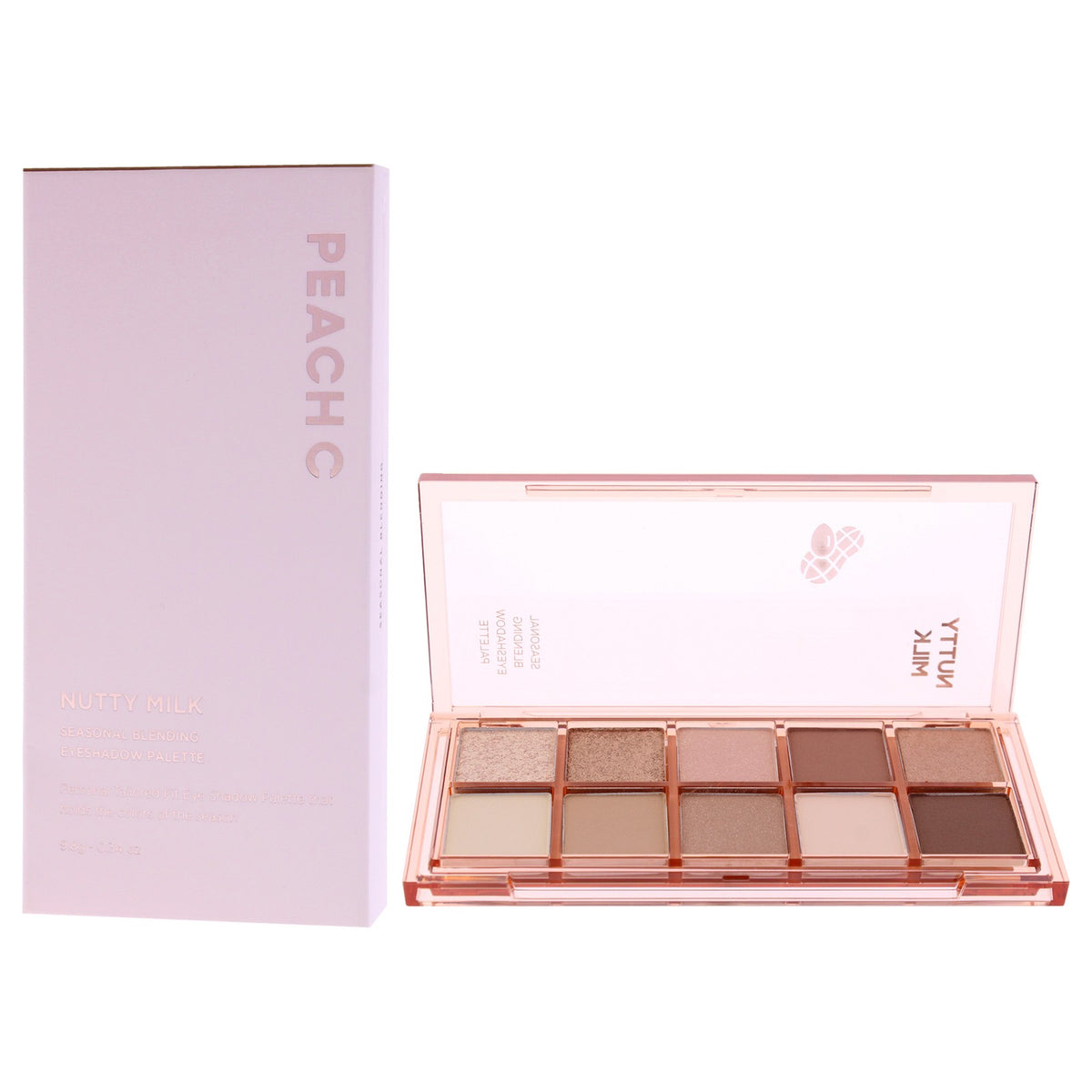 2-Pack Seasonal Eyeshadow Palette - Nutty Milk by Peach C, 0.34 oz - Versatile Matte, Shimmer & Glitter Shades