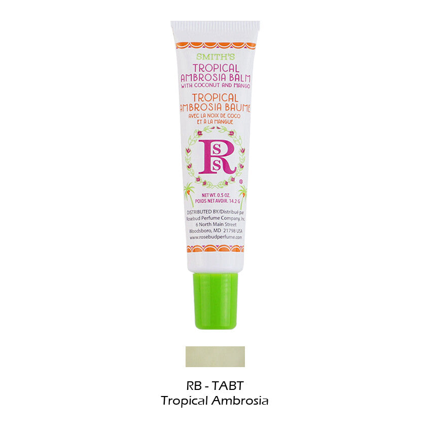 Lip Balm Tube - Tropical Ambrosia Coconut Mango Scent 0.5 oz