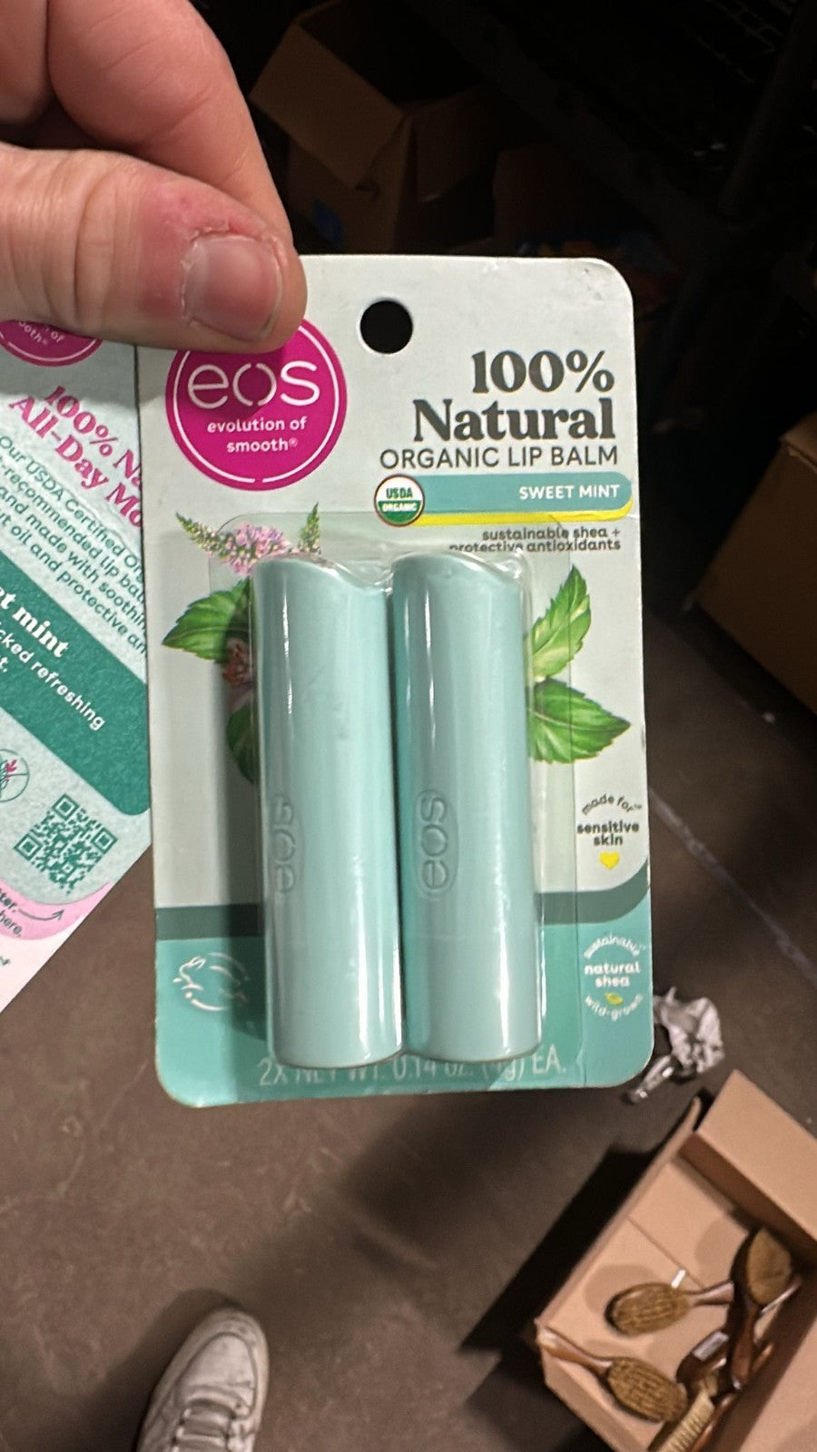 Organic Lip Balm Sticks 2-Pack Vanilla Bean, Paraben-Free, Sensitive Skin