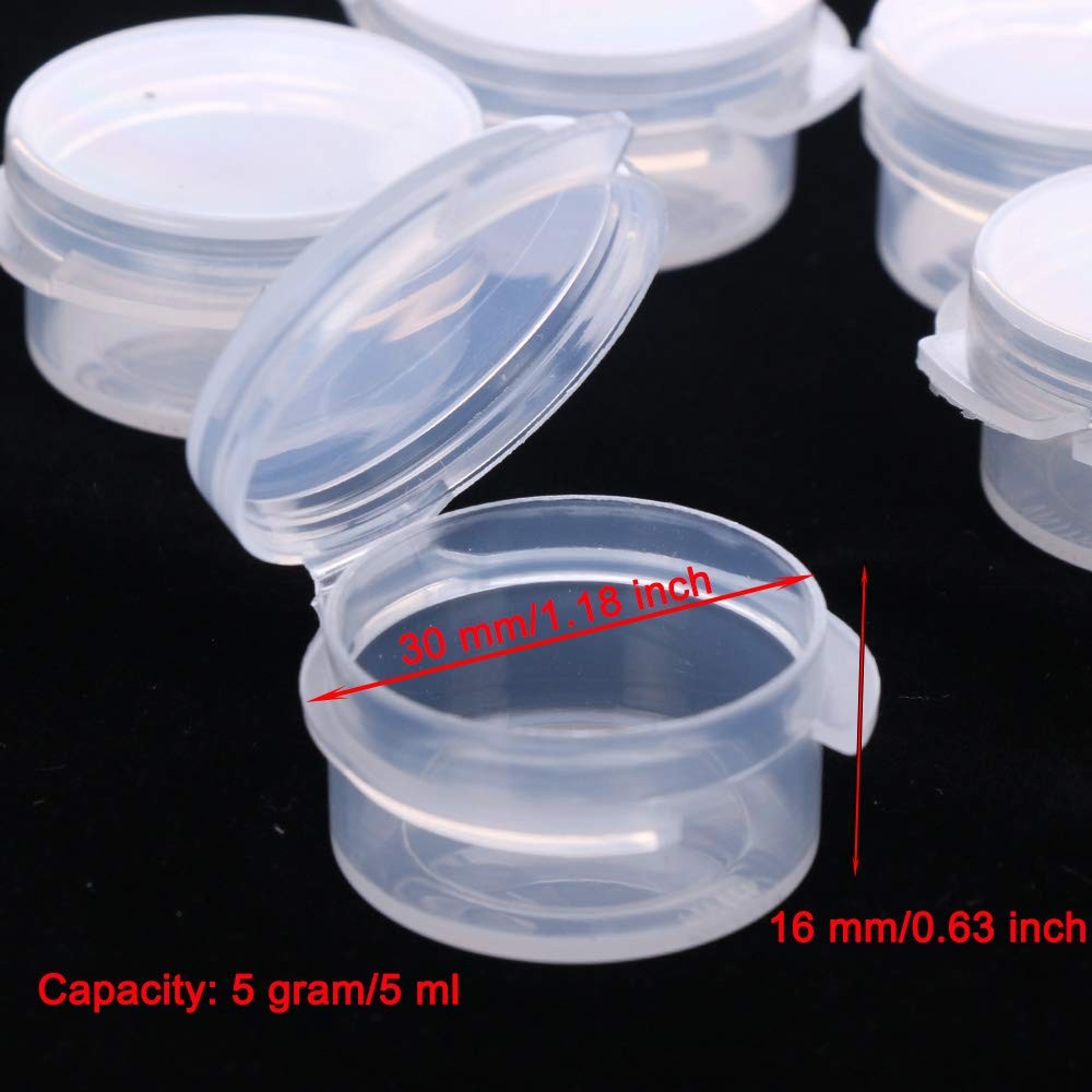 5g Empty Clear Cosmetic Jars with Snap Lids – 50 Pack Portable Mini Containers