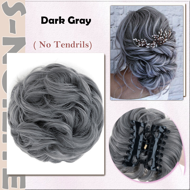 X-Large Thick Curly Claw Chignon Messy Bun Hair Extension Clips - All Colors