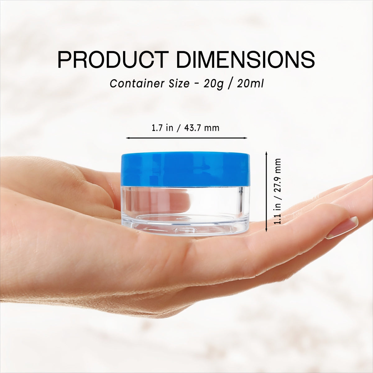 120 Pcs 20G/20ML Clear Cosmetic Sample Jars with Blue Lids BPA Free