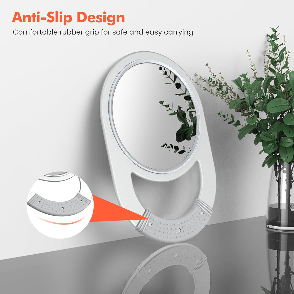 Unbreakable Hand Mirror with Handle - Salon, Barber & Home Use, 11-Inch