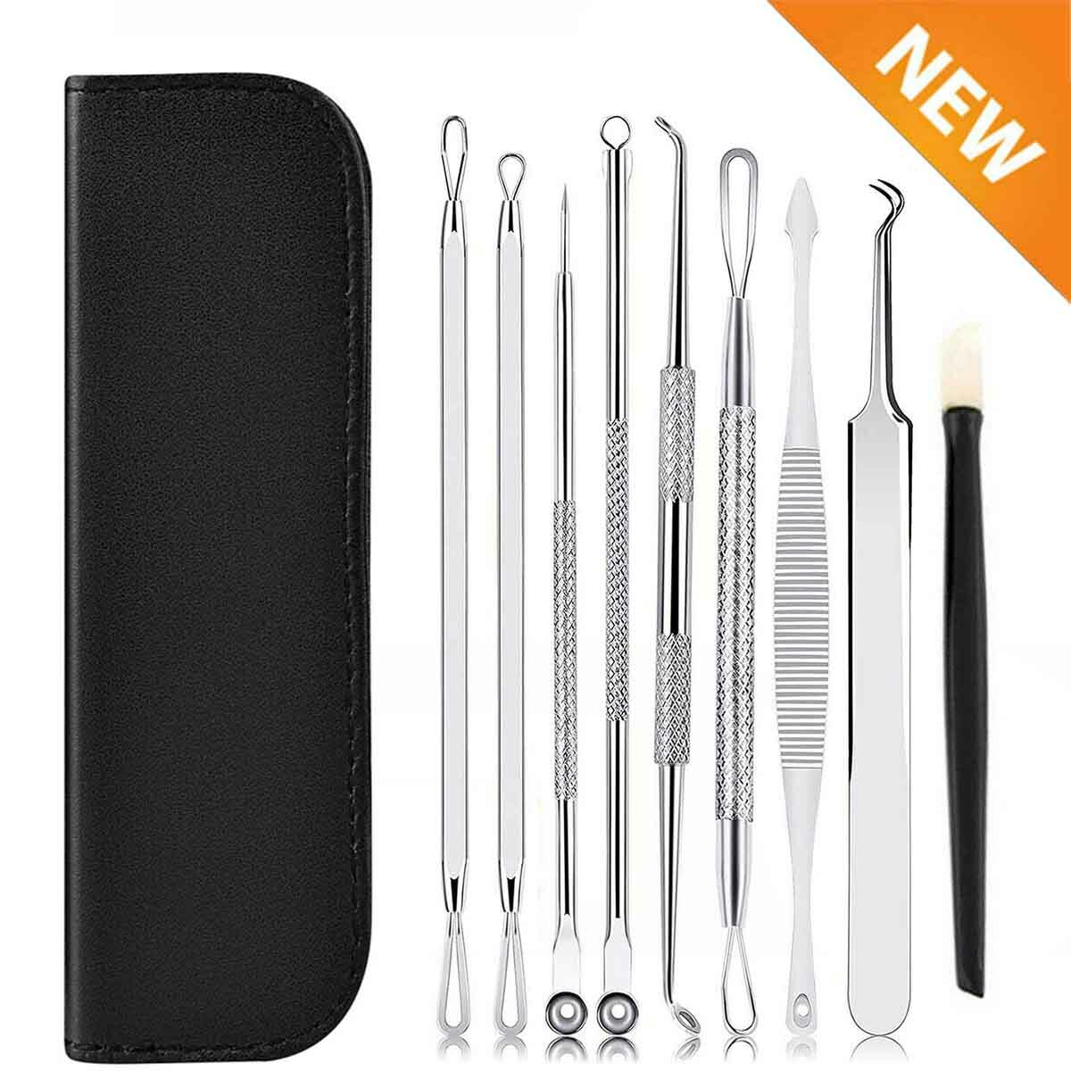 Blackhead Remover Tool Kit with 16 Extractors for Acne & Pores