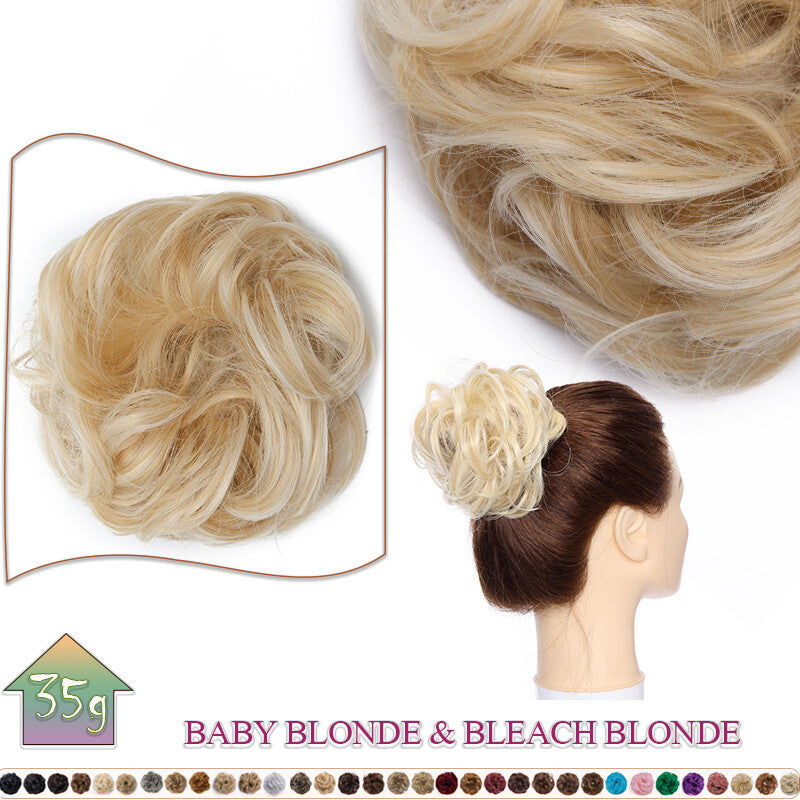Curly Messy Bun Hair Extension Scrunchie Natural Updo Thick Human Hair
