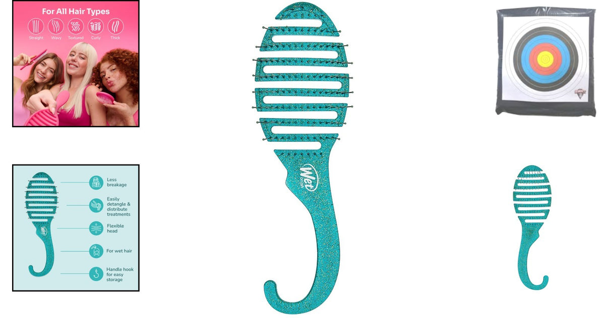 All-in-One Shower Hair Detangler Brush with Glitter - Effortless Knot Removal