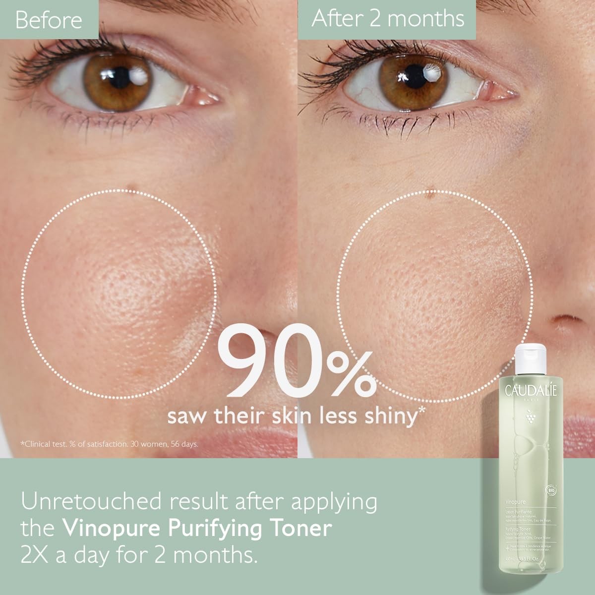 Caudalie Vinopure Purifying Toner 200ml Pore Minimizing & Oil Control