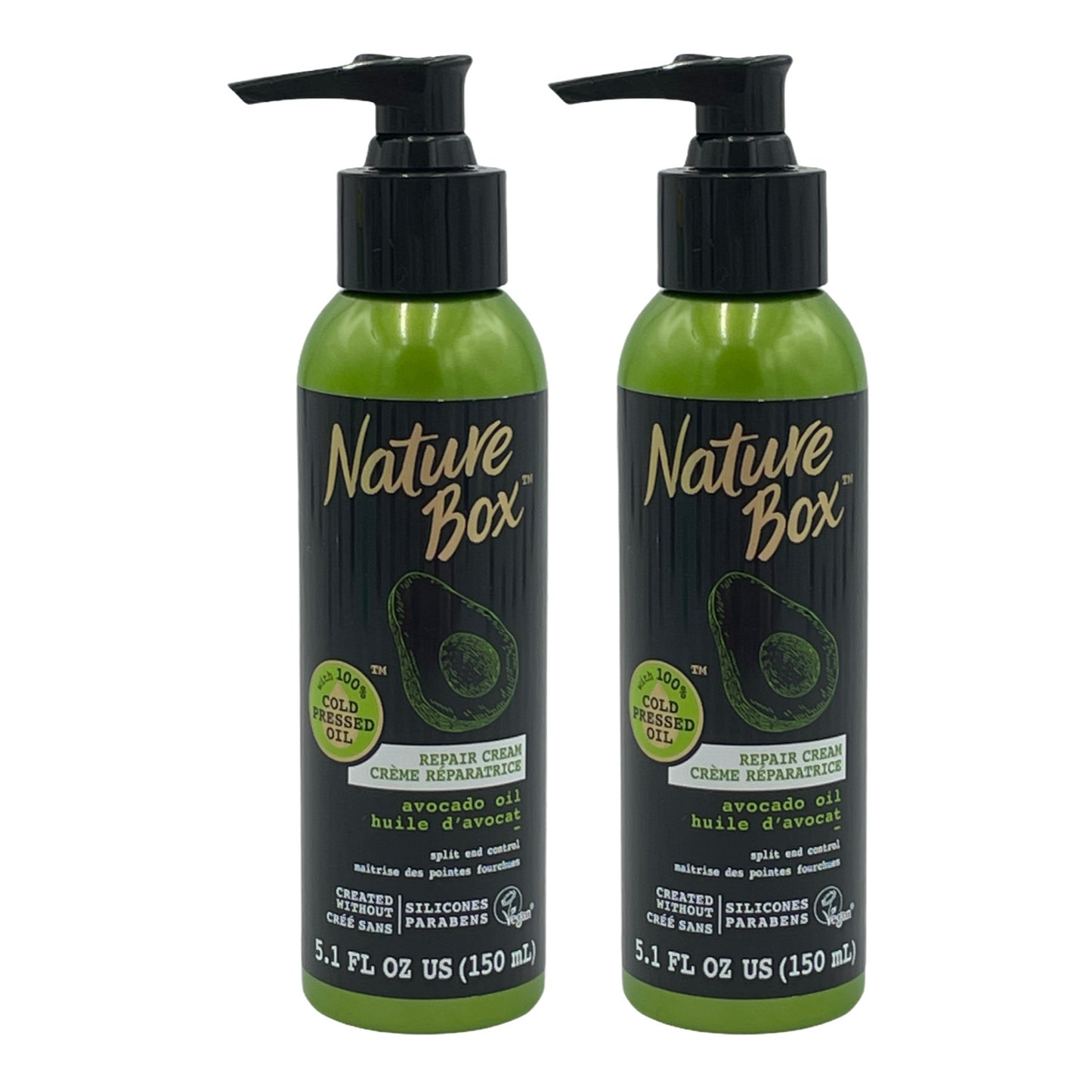 2 Pack Avocado Oil Repair Cream for Split Ends - Hair Damage Treatment 5.1 oz
