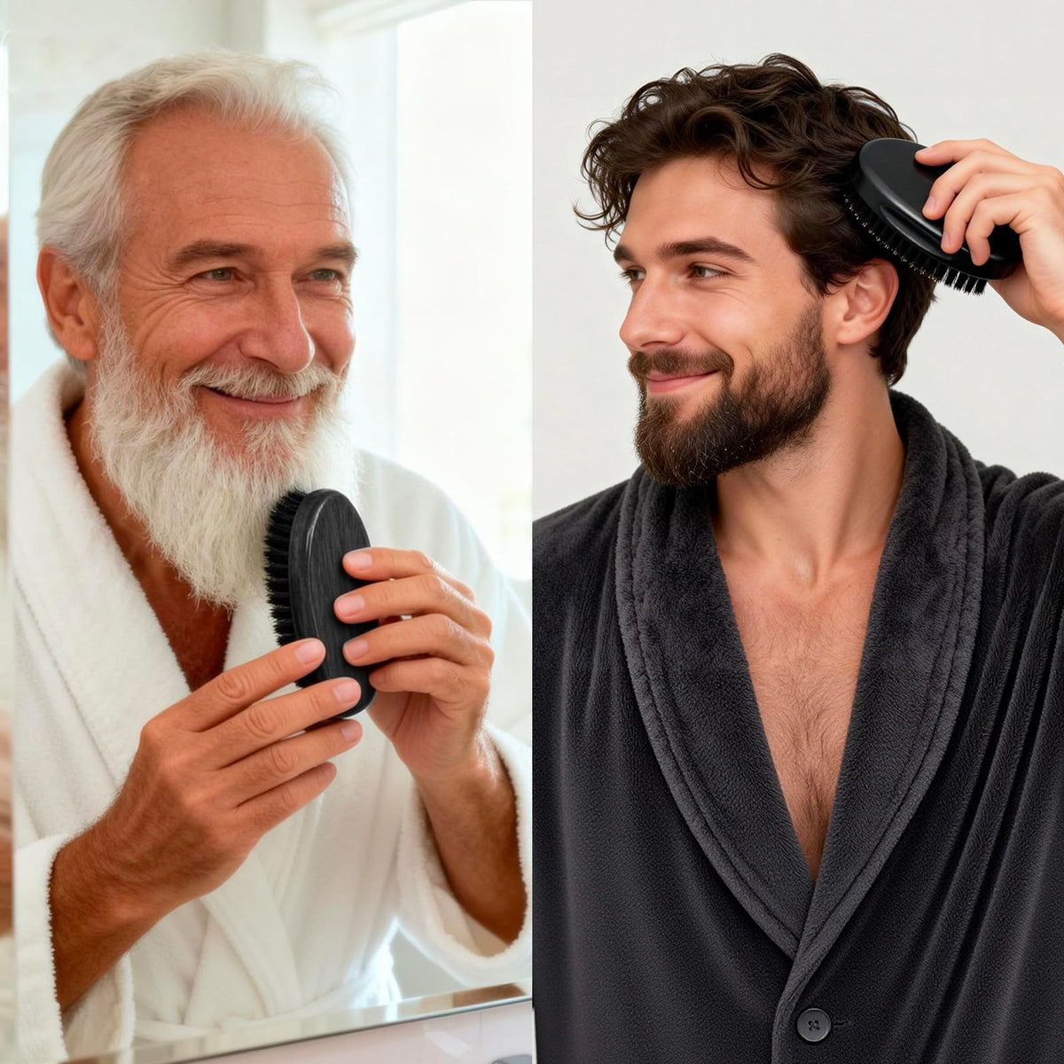 Natural Boar Bristle Beard Brush - 4.3 Inch Men’s Grooming Tool