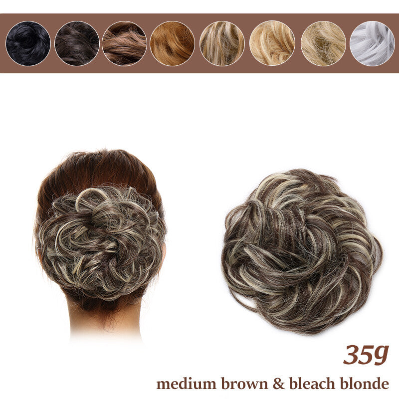 Thick Curly Messy Bun Hair Piece - Synthetic Hair Extensions for Updo & Volume