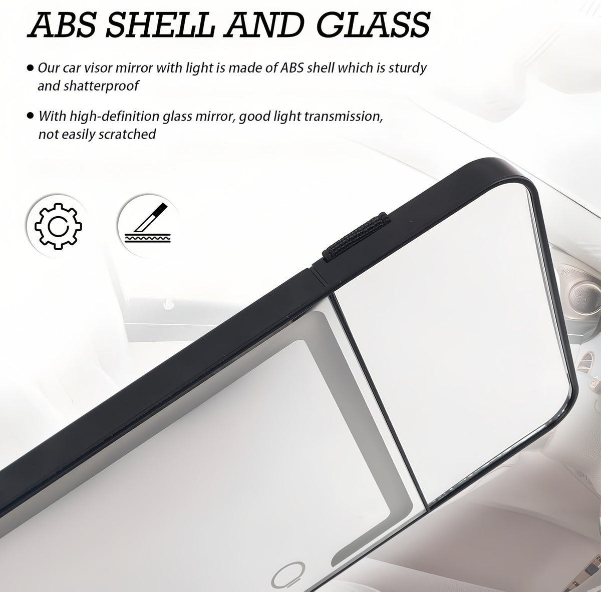Car Sun Visor Makeup Mirror with LED Lights 3X Magnification & 3 Light Modes
