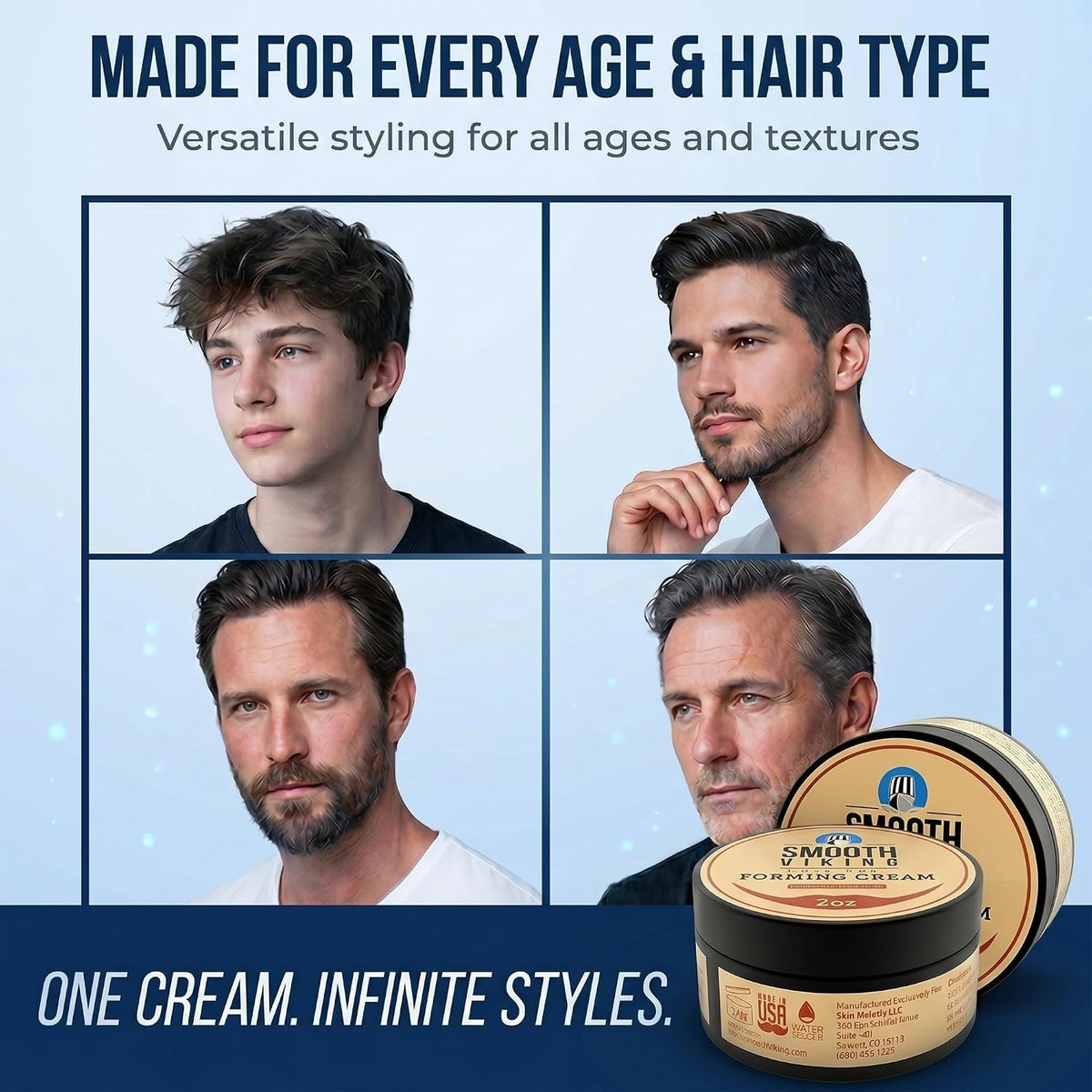 Hydrating Matte Hair Paste - High Hold Men's Styling Cream, 2oz Travel Size