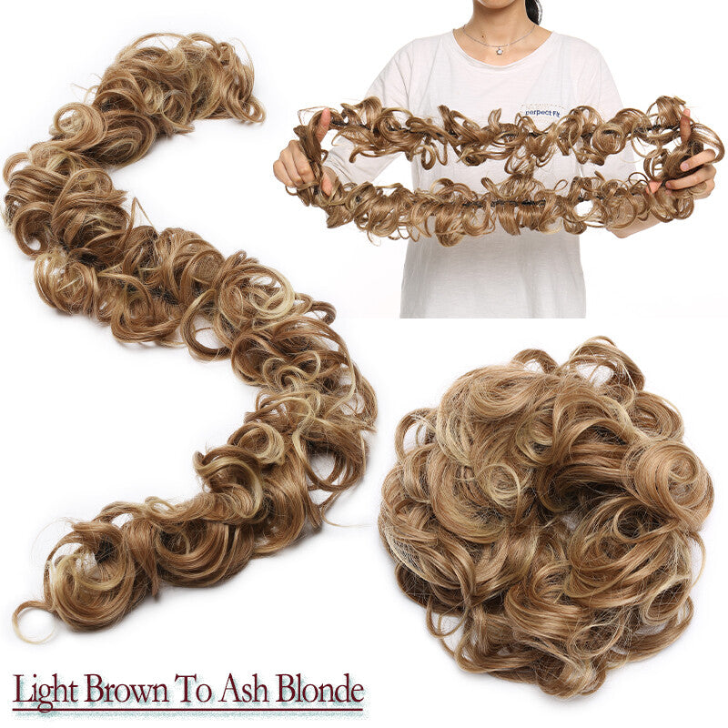 Natural Messy Curly Hair Bun Extension Wrap Long Thick Scrunchie Updo