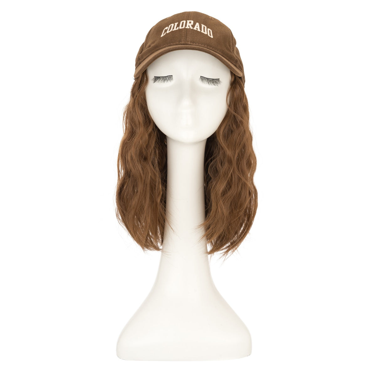 8-Inch Curly Baseball Cap with Synthetic Ponytail Hair Extensions - Natural Look