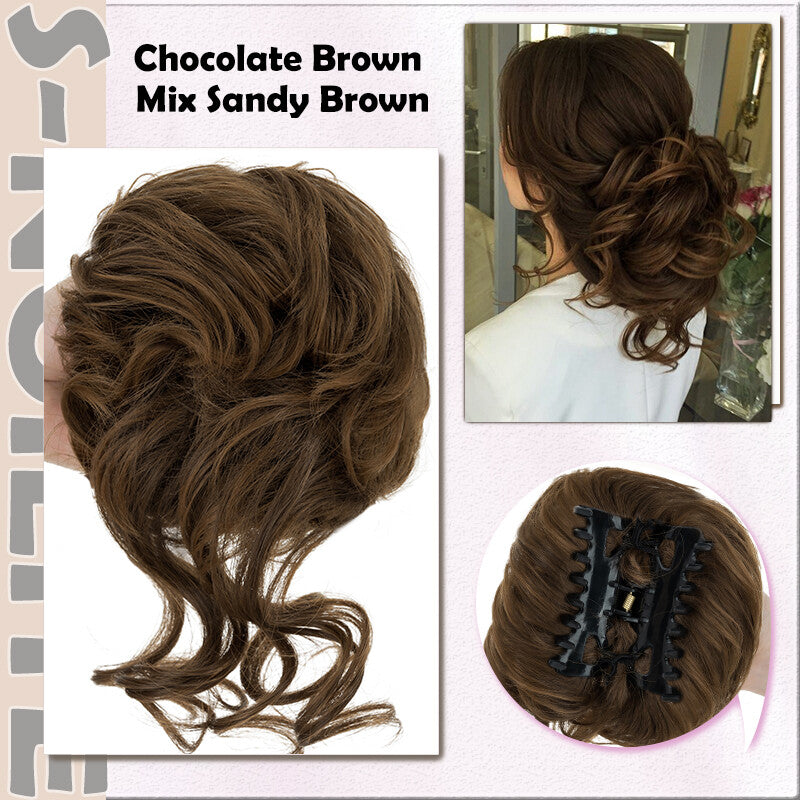 X-Large Thick Curly Claw Chignon Messy Bun Hair Extension Clips - All Colors