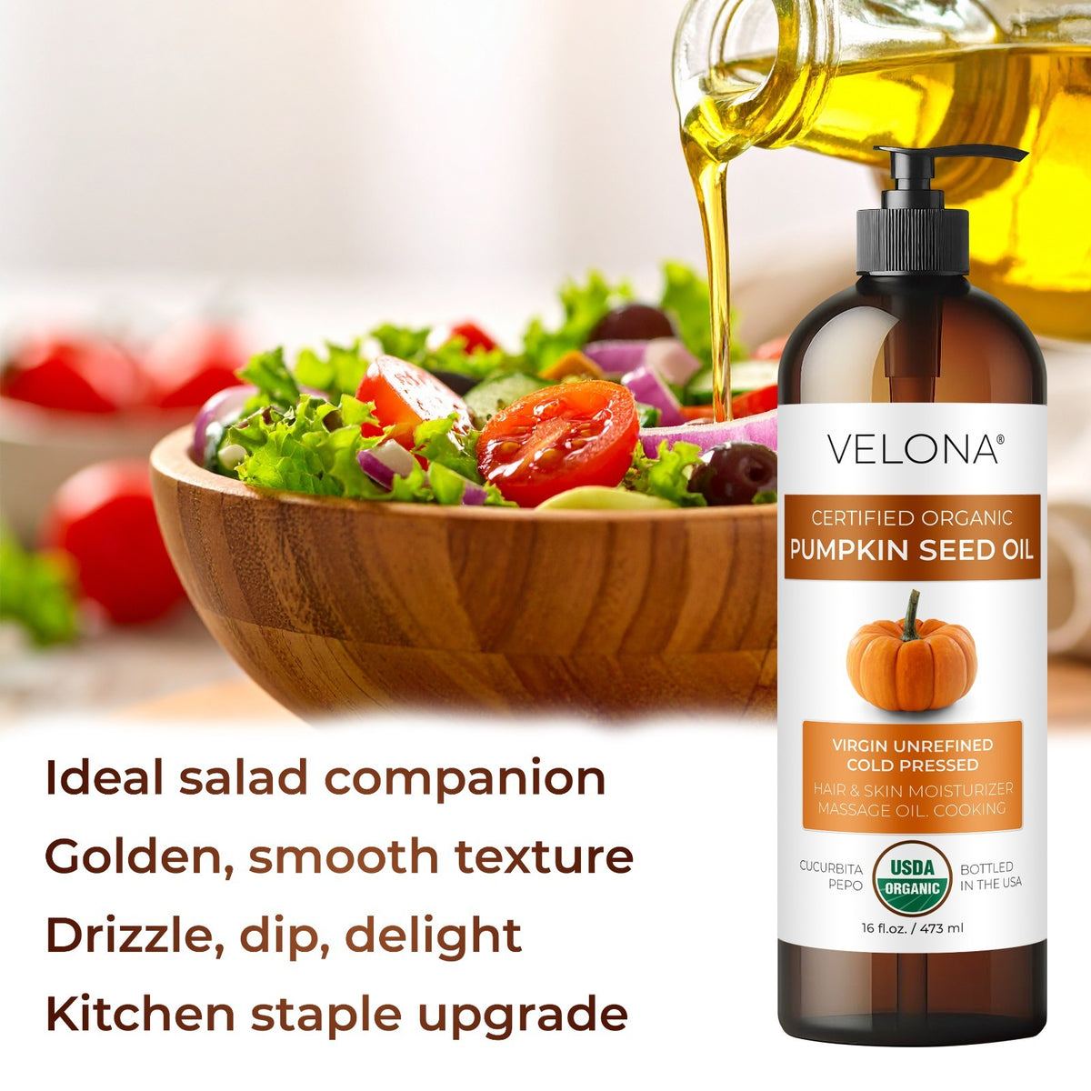 Organic Pumpkin Seed Oil - Cold Pressed Virgin Culinary & Cosmetic Oil, 2 Fl Oz to 1 Gallon