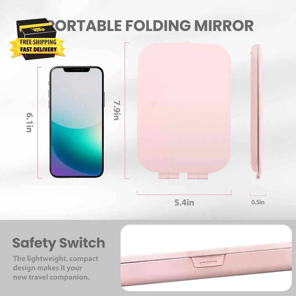 Rechargeable Portable LED Makeup Mirror with Lighted Touch Screen, Travel Size