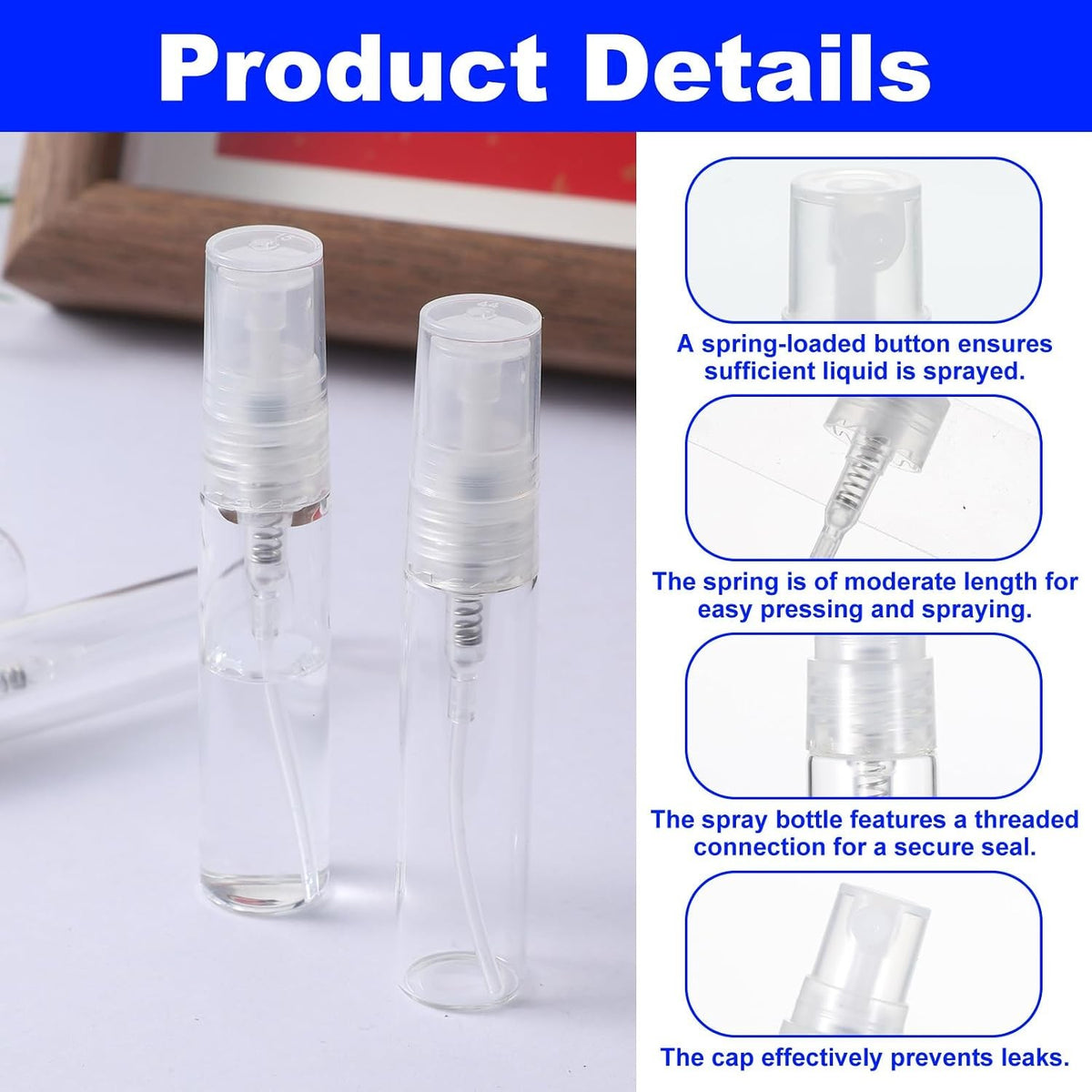 Mini 5ml Perfume Spray Bottles 10 Pack Refillable Fine Mist Travel Containers